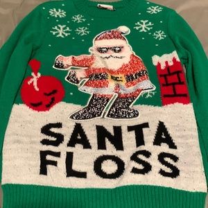 Boys ugly Christmas sweater! Only wore once! Santa changes on sweater!